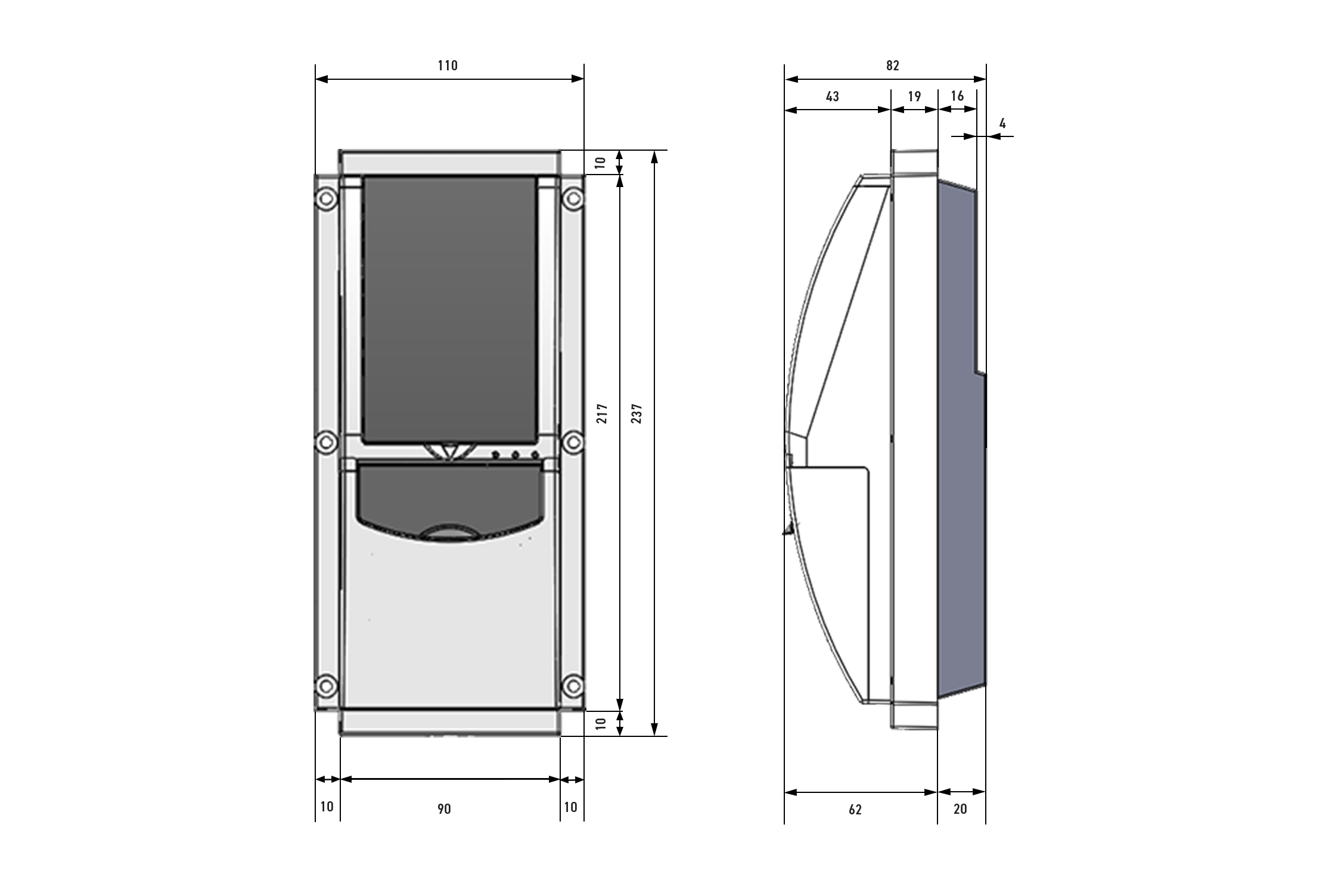 VA-300のスペック表示のイラスト（パソコン表示用）